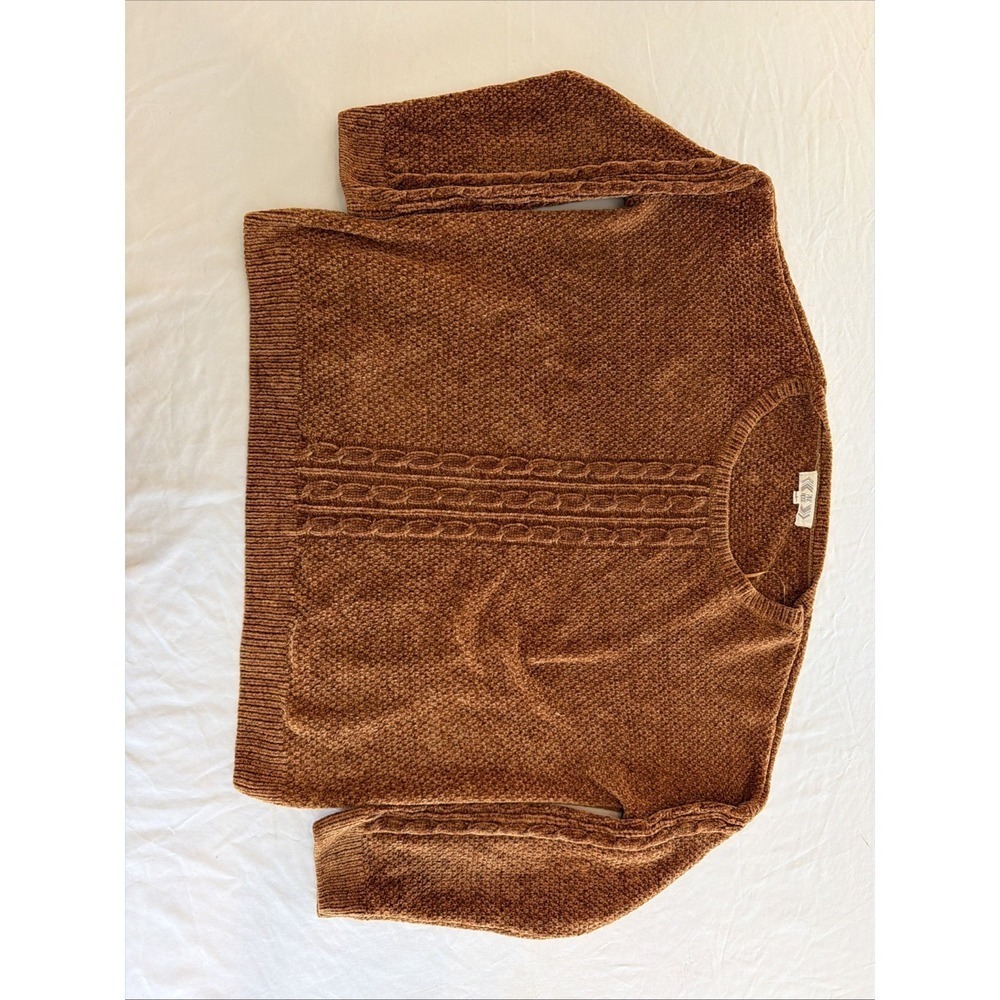 pink rose sweater L Brown